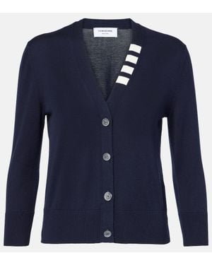 Thom Browne Cardigan 4-Bar Aus Baumwolle - Blau