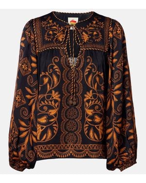 FARM Rio Blusa Cornely Ainika - Marrone