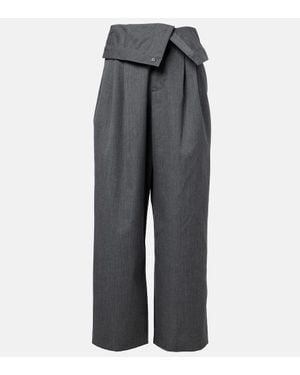 JW Anderson High-Rise Wool Wide-Leg Pants - Gray