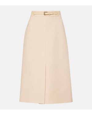 Valentino Jupe Midi Crepe Couture - Neutre