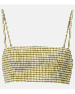 Vince Gingham Bra Top - Metallic
