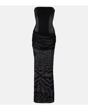 Alex Perry Sheer Strapless Corset Dress - Black