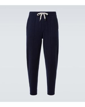 Brunello Cucinelli Cashmere-Blend Sweatpants - Blue