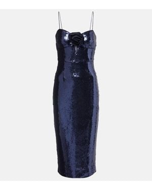 Rebecca Vallance Robe Longue A Sequins - Bleu