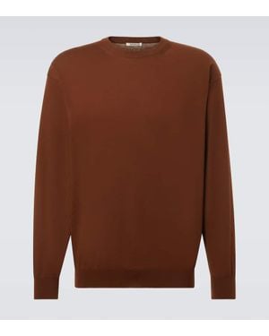 AURALEE Knitted Cotton Sweatshirt - Brown