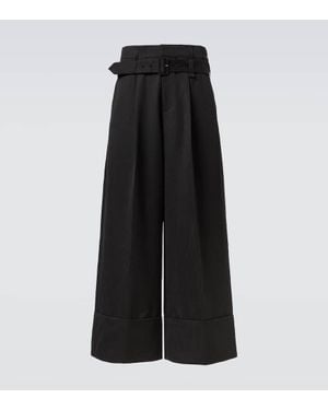Simone Rocha Pantaloni A Gamba Larga Con Cintura - Nero