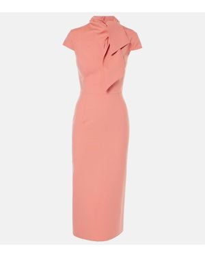 Oscar de la Renta Wool-Blend Midi Dress - Pink