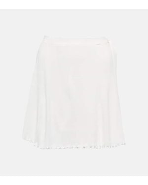 Live The Process Malia Ribbed-Knit Tennis Miniskirt - White