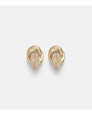 STONE AND STRAND Boucles D'Oreilles En Or 14 Ct Et Diamants - Blanc