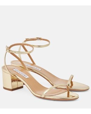 Aquazzura Deneuve Bow 50 Vinyl Pump - Metallic