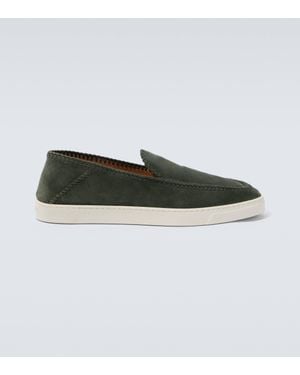 Giorgio Armani Chaussures slip-on en daim - Vert