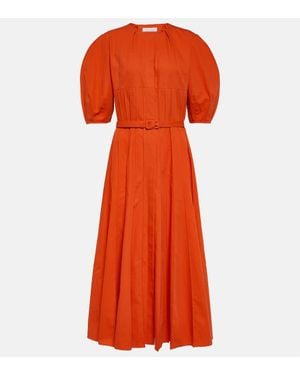 Gabriela Hearst Midikleid Caden Aus Baumwolle - Orange