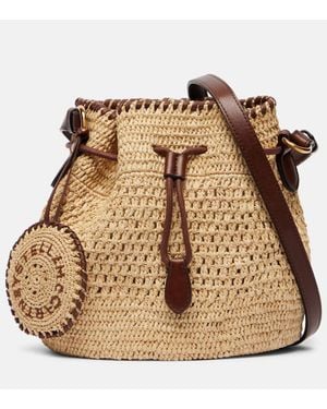Stella McCartney Bolso Saco Falabella Small De Rafia - Neutro