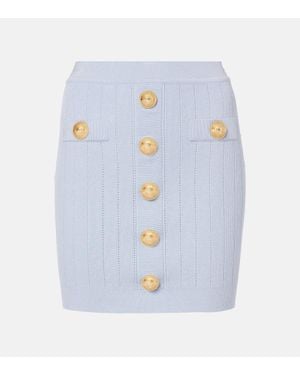 Balmain Knitted Miniskirt - Blue