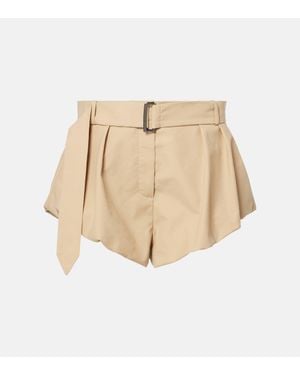 Magda Butrym High-rise Cotton-blend Shorts - Natural