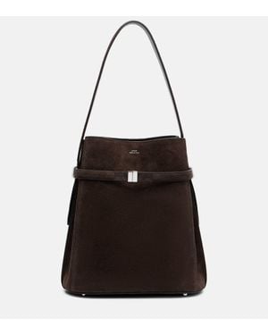TOTEME Bucket-Bag Belted Aus Veloursleder - Schwarz