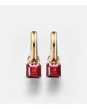STONE AND STRAND Boucles D'Oreilles En Or 10 Ct Et Grenats - Rouge