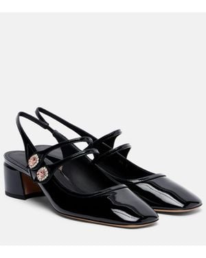 Ferragamo Slingback-Pumps Milly Aus Lackleder - Schwarz