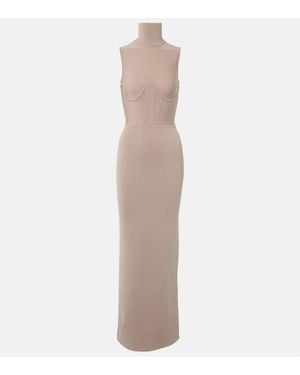 Nensi Dojaka Gwyneth Knitted Corset Maxi Dress - White