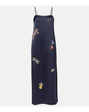 ALÉMAIS X Anouk Colantoni Slipdress Fontaine - Blau