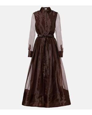Jonathan Simkhai Hemdblusenkleid Montgomery Aus Organza - Braun