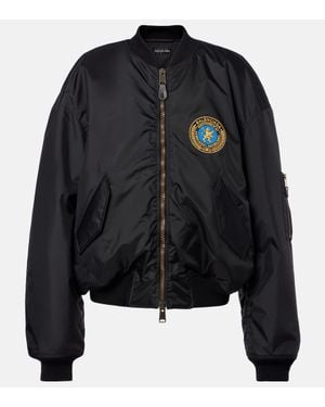 Balenciaga Oversized Logo Bomber Jacket - Black