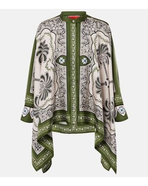 La DoubleJ Mirage Placee Printed Silk Twill Shirt - Green