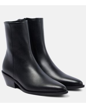 A.Emery Hudson Leather Ankle Boots - Black