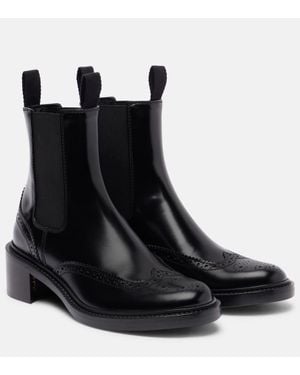 Saint Laurent Vincent 50 Leather Ankle Boots - Black