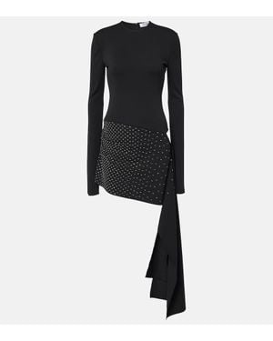 The Attico Sash Embellished Minidress - Black