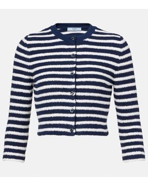 Prada Cardigan Aus Boucle - Blau