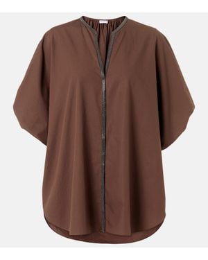 Brunello Cucinelli Top Monili Aus Baumwolle - Braun