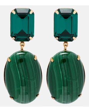 Jennifer Behr Xiomara 18Kt-Plated Drop Earrings - Green