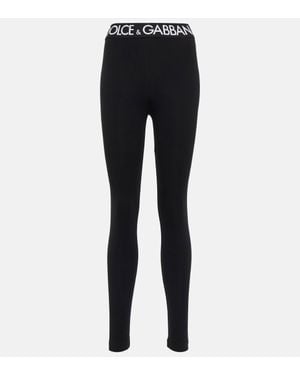 Dolce & Gabbana Logo-waistband leggings - Black