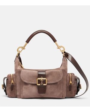 Chloé Schultertasche Aus Veloursleder - Braun