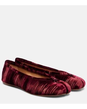 Maison Margiela Ballerinas Tabi Aus Samt - Rot