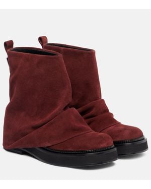 The Attico Stiefel Mini Robin Aus Veloursleder - Rot