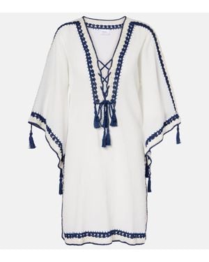 Anna Kosturova Crochet Cotton Kaftan - White