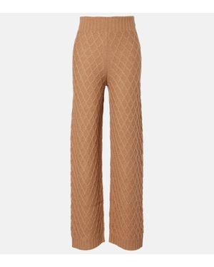 Max Mara Weite High-Rise-Hose Pevera Aus Wolle - Braun