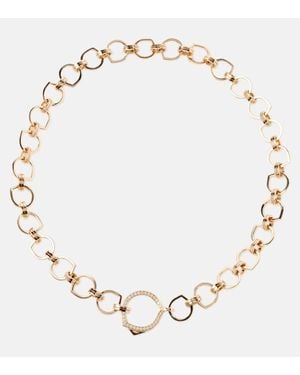 Repossi Antifer 18Kt Rose Necklace With Diamonds - Metallic