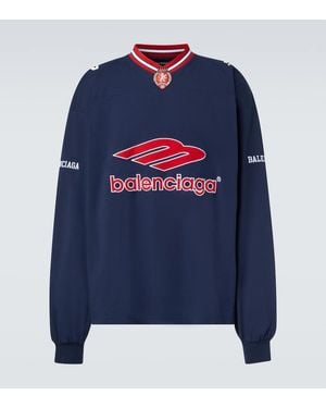 Balenciaga Longsleeve 3B Sports Icon Aus Baumwoll-Jersey - Blau