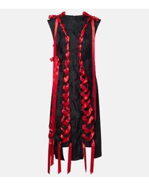Simone Rocha Satin-Trimmed Brocade Midi Dress - Red