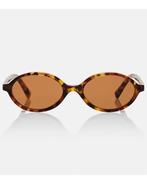 Miu Miu Lunettes De Soleil Fashion Show Rondes - Marron