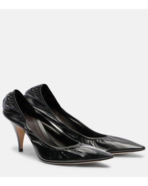 The Row Liisa Leather Court Shoes - Black