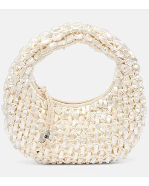 STAUD Reef Crochet Embellished Shoulder Bag - Metallic