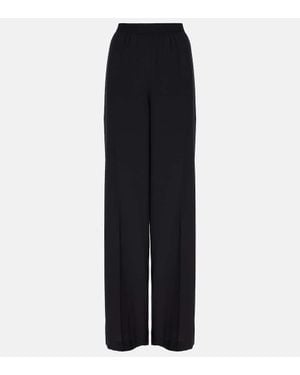 JOSEPH Hulin Mid-Rise Silk Wide-Leg Pants - Black