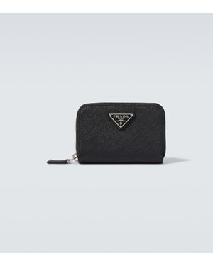 Prada Portemonnaie Aus Saffiano-Leder - Schwarz