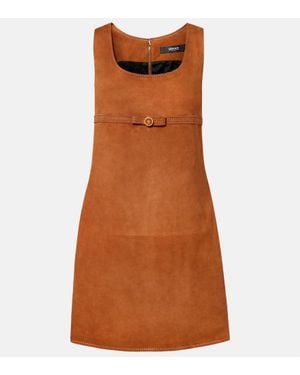 Versace Minikleid Aus Veloursleder - Braun