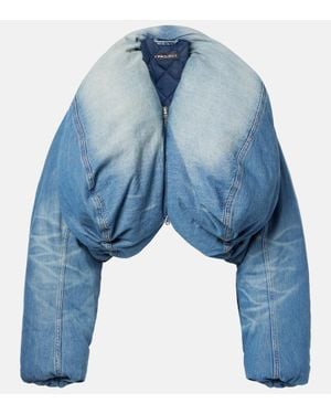 Y. Project Wattierte Jacke Aus Denim - Blau