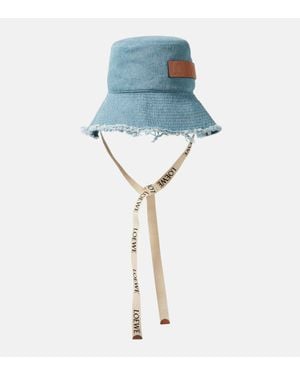 Loewe Paula'S Ibiza Fisherman Denim Bucket Hat - Blue